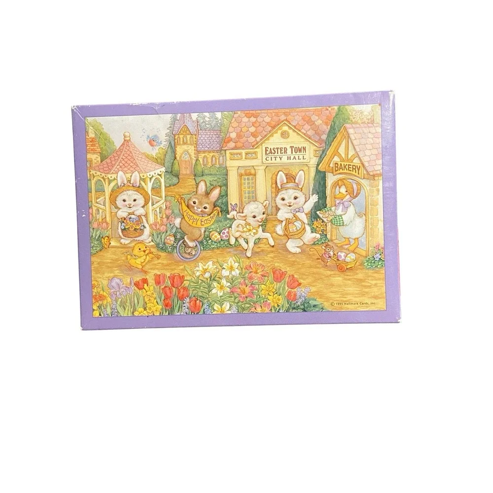1995 Springbok Hallmark Easter Town 25 Piece Children's Puzzle Completely